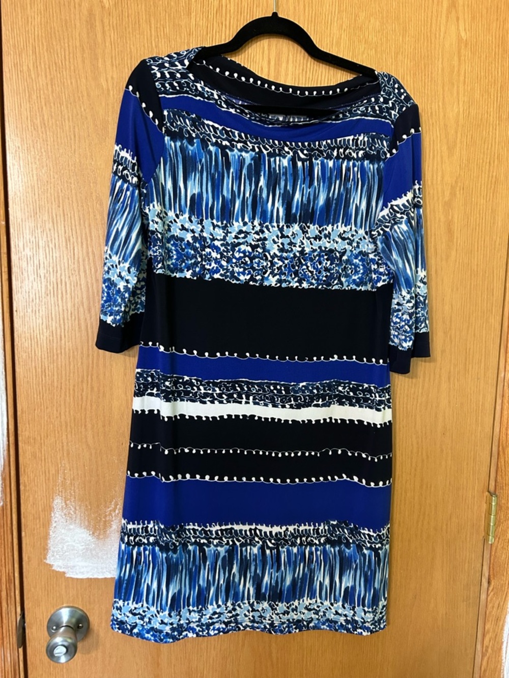 NWOT Blue Mosaic Patterned Women's Dress Size M